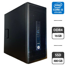 Комп'ютер HP ProDesk 600 G2 Tower / Intel Core i5-6400 (4 ядра по 2.7 - 3.3 GHz) / 16 GB DDR4 / 480 GB SSD / Intel HD Graphics 530 / VGA б/в