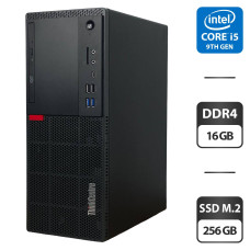 Комп'ютер Lenovo ThinkCentre M720t Tower / Intel core i5-9400 (6 ядер по 2.9 - 4.1 GHz) / 16 GB DDR4 / 256 GB SSD M.2 / Intel UHD Graphics 630 / DVD-ROM / VGA б/в