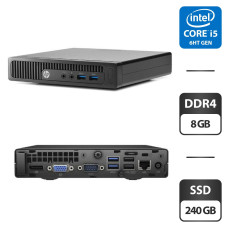 Неттоп HP ProDesk 400 G2 mini USFF / Intel Core i5-6500T (4 ядра по 2.5 - 3.1 GHz) / 8 GB DDR4 / 240 GB SSD / Intel HD Graphics 530 / DisplayPort б/в