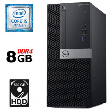 Комп'ютер Dell OptiPlex 7050 Tower / Intel Core i5-7500 (4 ядра по 3.4 - 3.8 GHz) / 8 GB DDR4 / 500 GB HDD / Intel HD Graphics 630 / 240W / HDMI / DisplayPort б/в