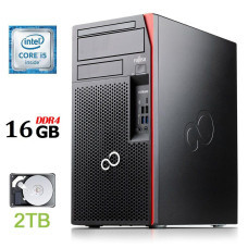 Комп'ютер Fujitsu Esprimo P757/E90+ Tower / Intel Core i5-6500 (4 ядра по 3.2-3.6 GHz) / 16GB DDR4 / 2000GB HDD / HD Graphics 530 / 280W / DisplayPort / DVI б/в