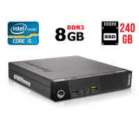 Неттоп Lenovo / Core i5-4570T (2(4) ядра по 2.9-3.6 GHz) / 8GB DDR3 / 240GB SSD / HD Graphics 4600 / Блок питания б/в