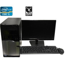 Комплект ПК: Asus Tower/Intel Core i5-2400 (4 ядра по 3.1-3.4 GHz)/6GB DDR3/500GB HDD/HD Graphics 2000/DVD-RW + Монітор Б-клас 18.5" TN + миша та клавіатура NEW та кабелі б/в