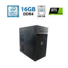 Робоча станція Dell Precision 3630 MT / Intel Core i7-8700K (6 (12) ядер по 3.7 - 4.7 GHz) / 16 GB DDR4 / 240 GB SSD + 2000 GB HDD / nVidia GeForce RTX 2060, 6 GB GDDR6, 192-bit б/в