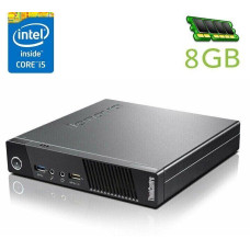 Неттоп Lenovo ThinkCentre M93 Tiny USFF / Intel Core i5-4570 (4 ядра по 3.2 - 3.6 GHz) / 8 GB DDR3 / HDD / Intel HD Graphics 4600 / DisplayPort / Блок живлення в комплекті б/в