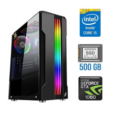 Ігровий ПК Tower / Intel Core i5-4460 (4 ядра по 3.2-3.4 GHz) / 8 GB DDR3 / 500 GB SSD NEW / GeForce GTX 1060, 3 GB GDDR5, 192-bit б/в