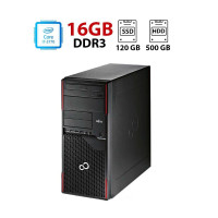 Комп'ютер Fujitsu Esprimo P910 / Intel Core i7-3770 (4 (8) ядер по 3.4-3.9GHz) / 16 GB DDR3 / 120 GB SSD + 500 GB HDD / Intel HD Graphics 4000 б/в