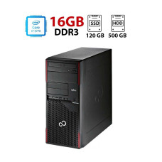 Комп'ютер Fujitsu Esprimo P910 / Intel Core i7-3770 (4 (8) ядер по 3.4-3.9GHz) / 16 GB DDR3 / 120 GB SSD + 500 GB HDD / Intel HD Graphics 4000 б/в