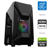 Ігровий ПК Athena E1 Elite Tower NEW / Intel Core i5-8500 (6 ядер 3.0 - 4.1 ГГц) / 16 ГБ DDR4 / 960 ГБ SSD NEW / nVidia GeForce GTX 1660 Super, 6 ГБ GDDR6, 192-біт / HDMI / 600 Вт NEW б/в