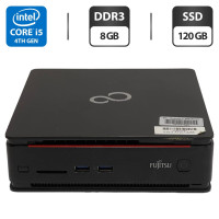 Неттоп Fujitsu Esprimo Q920 USFF / Intel Core i5-4590T (4 ядра по 2.0 - 3.0 GHz) / 8 GB DDR3 / 120 GB SSD / Intel HD Graphics 4600 / DVI б/в