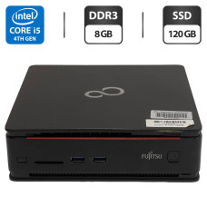 Неттоп Fujitsu Esprimo Q920 USFF / Intel Core i5-4590T (4 ядра по 2.0 - 3.0 GHz) / 8 GB DDR3 / 120 GB SSD / Intel HD Graphics 4600 / DVI б/в