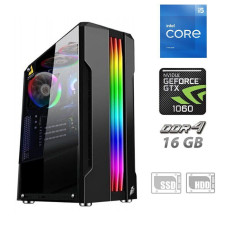 Ігровий ПК Intel Core i5-11400F (6 (12) ядер по 2.6 - 4.4 GHz) NEW / 16 GB DDR4 / 120 GB SSD NEW + 500 GB HDD /GeForce GTX 1060, 6 GB GDDR5, 192-bit / 450W б/в