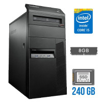 Комп'ютер Lenovo ThinkCentre M93p Tower / Core i5-4590 (4 ядра по 3.3-3.7GHz) / 8GB DDR3 / 240GB SSD / HD Graphics 4600 / 280W / DVD-RW / DisplayPort б/в