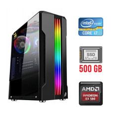 Ігровий ПК Intel Core i7-2600 (4(8) ядра по 3.4-3.8GHz) / 16GB DDR3 / 500GB SSD / AMD Radeon RX 580, 8GB GDDR5, 256bit б/в