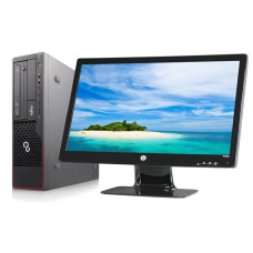 Комплект ПК: Fujitsu Esprimo E700 E85+ SFF / Intel Core i3-2120 (2 (4) ядра по 3.3 GHz) / 8 GB DDR3 / 320 GB HDD / Intel HD Graphics 2000 / DVD-ROM + Монітор HP 2011x / 20" (1600x900) TN / 1x DVI, 1x VGA б/в