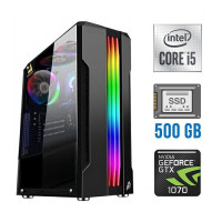 Ігровий ПК Intel Core i5-10400F (6(12) ядер по 2.9-4.3 GHz) / 16GB DDR4 NEW / 500GB SSD NEW / GeForce GTX 1070, 8GB GDDR5, 256-bit / 500W NEW б/в