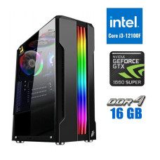 Ігровий ПК Tower Intel Core i3-12100F (4 ядра по 3.3-4.3 GHz) / 16GB DDR4 / 500GB SSD M.2 / GeForce GTX 1660 Super, 6GB GDDR5, 192-bit / 500W