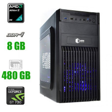 Комп'ютер Qube QB20A U3 Tower / AMD Athlon X4 950 (4 ядра по 3.5 - 3.8 GHz) / 8 GB DDR4 / 480 GB SSD / nVidia GeForce GT 730, 2 GB DDR3, 64-bit / 400W