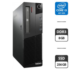 Комп'ютер Lenovo ThinkCentre M83 SFF / Core i5-4670s (4 ядра по 3.1-3.8 GHz) / 8GB DDR3 / 256GB SSD / HD Graphics 4600 / DVD-ROM / VGA б/в
