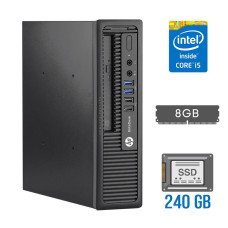 Неттоп HP EliteDesk 800 G1 USFF / Intel Core i5-4430 (4 ядра по 3-3.2 GHz) / 8GB DDR3 / 240GB SSD / HD Graphics 4600 / DVD-ROM / DisplayPort б/в