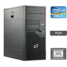 Комп'ютер Fujitsu Esprimo P710 E90+ Tower / Core i7-2600 (4(8) ядра по 3.4-3.8 GHz) / 8GB DDR3 / 120GB SSD / HD Graphics 2000 / 280W / DVI / DisplayPort б/в