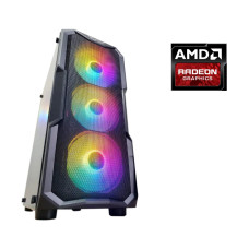 Ігровий ПК DarkFlash Aquarius Mesh Black Tower NEW / Intel Core i3-12100F (4 (8) ядра по 3.3 - 4.3 GHz) / 16 GB DDR4 / 500 GB SSD / AMD Radeon RX 570, 8 GB GDDR5, 256-bit / 750W + комплект USB Cobra SK-101 NEW б/в