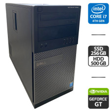 Комп'ютер Dell OptiPlex 9020 Tower / Intel Core i7-4790 (4 (8) ядра по 3.6 - 4.0 GHz) / 16 GB DDR3 / 256 GB SSD + 500 GB HDD / nVidia GeForce GT 630, 2 GB GDDR3, 128-bit / DVD-ROM / DVI б/в