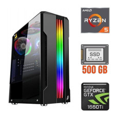 Ігровий ПК AMD Ryzen 5 3600 (6 (12) ядер по 3.6 - 4.2 GHz) / 16 GB DDR4 / 500 GB SSD / GeForce GTX 1660 Ti, 6 GB GDDR6, 192-bit / 500W б/в
