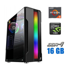 Ігровий ПК Tower NEW / AMD Ryzen 5 4500 (6(12) ядер по 3.6-4.1 GHz) NEW / 16GB DDR4 NEW / 1000GB SSD NEW / GeForce GTX 1060, 6GB GDDR5, 192-bit / 500W NEW б/в