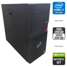 Комп'ютер Fujitsu Esprimo P720 E90+ Tower / Intel Core i7-4770 (4 (8) ядра по 3.4 - 3.9 GHz) / 8 GB DDR3 / 240 GB SSD + 500 GB HDD / nVidia GeForce GT 730, 4 GB GDDR3, 128-bit / DVI б/в