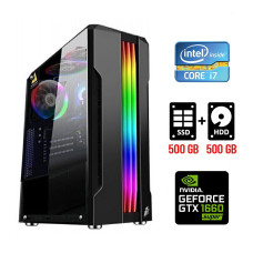 Ігровий ПК Tower / Intel Core i7-2600 (4 (8) ядра по 3.4 - 3.8 GHz) / 8 GB DDR3 / 500 GB SSD NEW + 500 GB HDD / nVidia GeForce GTX 1660 Super, 6 GB GDDR6, 192-bit б/в
