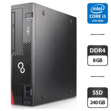 Комп'ютер Fujitsu Esprimo D757 E85+ SFF / Intel Core i5-6400 (4 ядра по 2.7 - 3.3 GHz) / 8 GB DDR4 / 240 GB SSD / Intel HD Graphics 530 / DVI / DisplayPort / DVD-ROM б/в