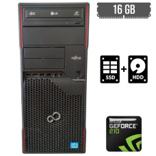Комп'ютер Fujitsu Esprimo P710 E85+ Tower / Core i3-3220 (2(4) ядра по 3.3GHz) / 16GB DDR3 / 128GB SSD + 500GB HDD / GeForce 210, 1 GB GDDR3, 64-bit / DVD-RW / HDMI б/в