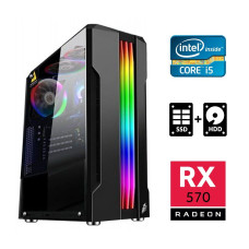 Ігровий ПК / Intel Core i5-3470 (4 ядра по 3.2 - 3.6 GHz) / 8 GB DDR3 / 120 GB SSD + 500 GB HDD / AMD Radeon RX 570, 4 GB GDDR5, 256-bit / 450W б/в