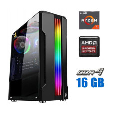 Ігровий ПК Tower NEW / AMD Ryzen 5 4500 (6 (12) ядер по 3.6 - 4.1 GHz) NEW / 16 GB DDR4 NEW / 1000 GB SSD NEW / AMD Radeon RX 5700 XT, 8 GB GDDR6, 256-bit / 700W NEW б/в
