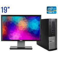 Комплект ПК: Dell 790 SFF / Intel Core i3-2100 (2 (4) ядра по 3.1 GHz) / 4 GB DDR3 / 250 GB HDD / Intel HD Graphics 2000 + Монітор Dell Professional P1911b / 19" (1440x900) TN / DVI, VGA, USB б/в
