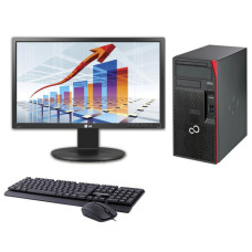 Комплект ПК: Fujitsu Esprimo P557 E85+ Tower / Intel Core i5-6400 (4 ядра по 2.7-3.3 GHz) / 4GB DDR3 / 500GB HDD / Intel HD Graphics 530 + Монітор 22" TN / 2x 1W + Maxxter USB Black б/в