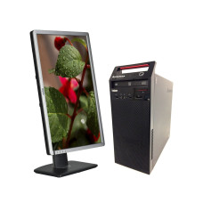 Комплект ПК: Lenovo ThinkCentre E73 Tower / Intel Core i5-4570S (4 ядра по 2.9 - 3.6 GHz) / 8 GB DDR3 / 500 GB HDD / Intel HD Graphics 4600 / DVD-RW + Монітор Dell Professional P2213t / 22" (1680x1050) TN / DP, VGA, DVI, USB 2.0, Audio б/в