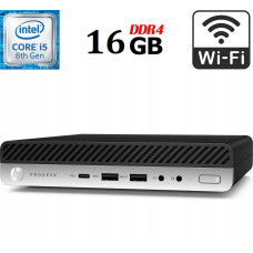 Неттоп HP ProDesk 600 G4 Mini USFF / Intel Core i5-8500T (6 ядер по 2.1 - 3.5 GHz) / 16 GB DDR4 / 256 GB SSD M.2 / Intel UHD Graphics 630 / USB 3.1 / DisplayPort / Wi-Fi б/в