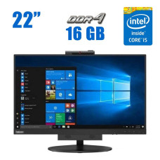 Моноблок Lenovo ThinkCentre Tiny-in-One 3 / 22" (1920x1080) IPS / Intel Core i5-6500T (4 ядра по 2.5 - 3.1 GHz) / 16 GB DDR4 / 256 GB SSD M.2 / Intel HD Graphics 530 / WebCam / Вбудовані колонки 2x 2W б/в