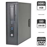 Комп'ютер HP EliteDesk 800 G1 SFF / Intel Core i3-4130 (2(4) ядра по 3.4GHz) / 8GB DDR3 / 256GB SSD / HD Graphics 4400 / DVD-ROM / VGA б/в
