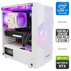 Ігровий ПК 2E Gaming Turbo Tower / Core i7-10700K (8(16) ядер по 3.8-5.1 GHz) / 64GB DDR4 / 256GB SSD M.2 + 512GB SSD M.2 / GeForce RTX 3090, 24GB GDDR6X, 384-bit / 850W б/в