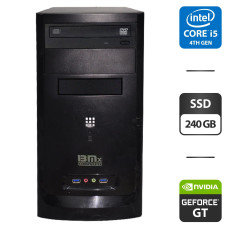 Комп'ютер Б-класс I3Mx Components Tower / Intel Core i5-4570 (4 ядра по 3.2-3.6GHz) / 8GB DDR3 / 240GB SSD / GeForce GT 140, 512MB DDR3, 256bit / DVD-ROM / HDMI б/в