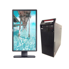 Комплект ПК: Lenovo ThinkCentre E73 Tower / Intel Core i3-4170 (2 (4) ядра по 3.7 GHz) / 8 GB DDR3 / 500 GB HDD / Intel HD Graphics 4400 / DVD-RW + Монітор Dell P2212Hb / 22" (1920x1080) TN / DVI, VGA, USB Type-B б/в
