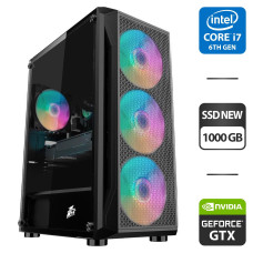 Ігровий ПК 1stPlayer X5 Firebase Tower NEW / Intel Core i7-6700 (4 (8) ядра по 3.4-4 GHz) / 16 GB DDR4 / 1000 GB SSD NEW / nVidia GeForce GTX 1070, 8 GB GDDR5, 256-bit / HDMI б/в