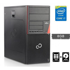 Комп'ютер Fujitsu Esprimo P720 E85+ Tower / Intel Core i7-4790 (4(8) ядра по 3.6-4GHz) / 8GB DDR3 / 120GB SSD + 500GB HDD / HD Graphics 4600 / 280W / DisplayPort б/в