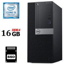 Комп'ютер Dell OptiPlex 7050 Tower / Intel Core i5-7500 (4 ядра по 3.4 - 3.8 GHz) / 16 GB DDR4 / 120 GB SSD / Intel HD Graphics 630 / 240W / HDMI / DisplayPort б/в