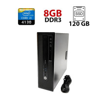 Комп'ютер HP EliteDesk 800 G1 SFF / Intel Core i3-4130 (2 (4) ядра по 3.4 GHz) / 8 GB DDR3 / 120 GB SSD / Intel HD Graphics 4400 / DisplayPort / VGA б/в