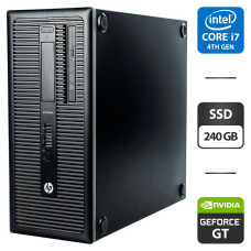 Комп'ютер HP ProDesk 600 G1 Tower / Intel Core i7-4770 (4 (8) ядра по 3.4 - 3.9 GHz) / 8 GB DDR3 / 240 GB SSD / nVidia GeForce GT 640, 4 GB GDDR3, 128-bit / DVD-ROM / DVI б/в