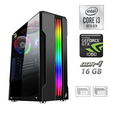 Ігровий ПК Intel Core i3-10100F (4 (8) ядра по 3.6 - 4.3 GHz) NEW / 16 GB DDR4 / 120 GB SSD NEW + 500 GB HDD /GeForce GTX 1060, 6 GB GDDR5, 192-bit / 450W б/у